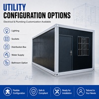 Maisons conteneurs modulaires préfabriquées compactes, entièrement meublées, coupe-vent, 20/40 pieds, prix
