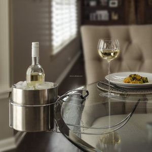 Restaurant Table Mount Wine Bottle Holder Hotel Table Side Ice <strong>Bucket</strong> <strong>Stand</strong> Metal Beer Holder Rack - Product Image 6