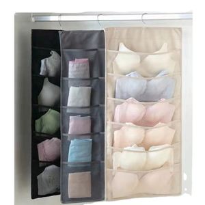 Organisateur mural suspendu pour placard avec poches en filet pour sous-vêtements, soutiens-gorge, caleçons, chaussettes, avec crochet métallique, sacs de rangement pour armoire - Product Image 1