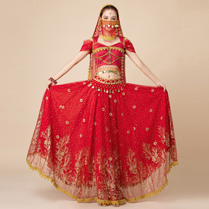 Disfraz <span class=keywords><strong>de</strong></span> Princesa para Mujer, Disfraz <span class=keywords><strong>de</strong></span> Halloween, Actuaciones <span class=keywords><strong>de</strong></span> Danza Bollywood, Vestido <span class=keywords><strong>de</strong></span> Manga Larga, Conjunto <span class=keywords><strong>de</strong></span> Disfraces - Product Image 4