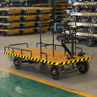 Carretilla Eléctrica de Plataforma de Cuatro Ruedas para Trabajo Pesado, Carro de Transporte de Paletas para Obras de Construcción y Talleres, de Hierro