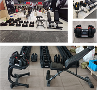 Ensemble d'haltères réglables rapides de 24 kg/52,5 lb, équipement de musculation, poids libres pour hommes et femmes