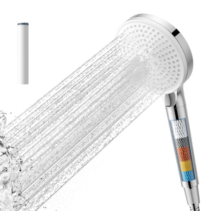 Pommeau de douche à main filtrant haute pression à 5 jets avec flexible en acier inoxydable pour eau dure - Product Image 4