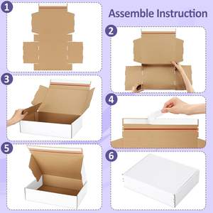 Cajas de Envío Blancas Impresas Personalizadas, Caja de Cartón Corrugado Autosellable para Pequeñas Empresas, Envíos Postales - Product Image 3