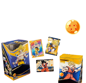 Cartes à collectionner - Édition anglaise écologique, packs de 1/2/5 yuans avec cartes de héros à bords dorés <span class=keywords><strong>3D</strong></span>, mettant en scène Son Goku et Vegeta - Product Image 1