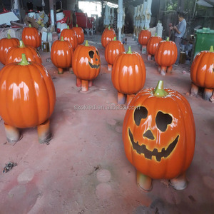 Can be illuminated and decorated with smooth and luminous pumpkin heads Customizable decor fiberglass resin sculpture