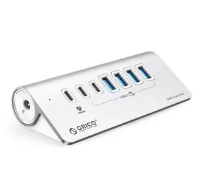  ORICO 7 Ports USB 3.2 Gen 2 10Gbps HUB, alliage d'aluminium Quad Ports 10Gbps USB Splitter avec USB A & Type C PD 60W