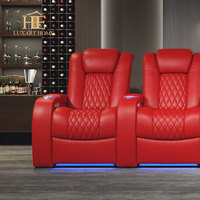 Sièges de cinéma maison en cuir moderne de luxe, fauteuil de cinéma confortable, fauteuil inclinable électrique avec massage, canapé pliable, salon