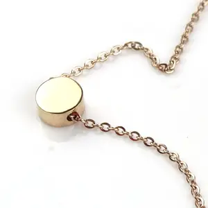 European and American Delicate and Minimalist Jewelry Rose gold Stainless Steel dots charms Necklace