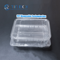 Récipients alimentaires en plastique jetables micro-ondables couvercles restauration rapide à emporter boîtes à déjeuner pour collations soupe salade fruits motif carré