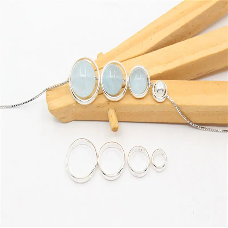 Wholesale DIY 925 Sterling Silver Bracelet Accessories Hollow Bead Rings