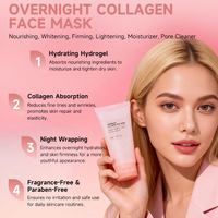 Masque facial hydratant en hydrogel au collagène personnalisable avec logo, pour favoriser la réparation et l'élasticité de la peau