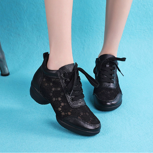 2025 7200096 femmes chaussures <span class=keywords><strong>danse</strong></span> carrée nouveau Design avec maille respirante femmes semelle en caoutchouc <span class=keywords><strong>danse</strong></span> Jazz chaussures - Product Image 1