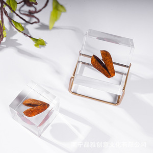 Cube en acrylique avec fleur séchée 6cm, décoration réelle intégrée pour la maison, cadeau - Product Image 2