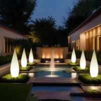Lámparas de Mesa con Forma de Gota con Clasificación IP65 para Exteriores, Lámpara Colgante LED para Jardín, Paisaje, Comedor, Césped y Decoración