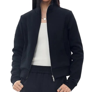 Chaqueta Deportiva Casual Personalizada para Mujer, 100% Algodón, Forro Polar Transpirable, Estampada, Ecológica, con Cuello Alto para Otoño - Product Image 4