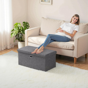<span class=keywords><strong>Coffre</strong></span> de rangement pliable moderne 76*38*38cm, pouf de rangement et grande boîte de rangement pour jouets et vêtements pour chambre à coucher - Product Image 3