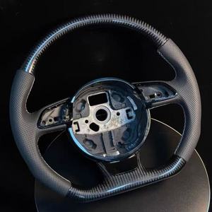 Volante de Fibra de Carbono Negra para Audi B9 A3 8V A4 B8 A5 <span class=keywords><strong>A6</strong></span> C7 A7 C7 Q5 Q7 R8 S6 RS6 RS7, Accesorios para Automóviles - Product Image 4
