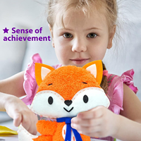 Kit de couture renard en feutre pour débutants, ensemble d'activités créatives avec matériaux en peluche découpés et instructions, activité pour enfants