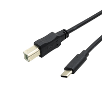 Harness USB B Male ke Type C Male USB 2.0 BM ke USB-C Kabel Kustom untuk Printer Peralatan Industri Pabrik OEM