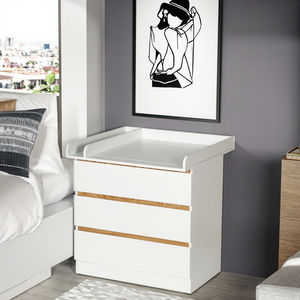 <span class=keywords><strong>Commode</strong></span> à bébé moderne en <span class=keywords><strong>bois</strong></span> <span class=keywords><strong>blanc</strong></span> à 3 tiroirs avec plateau à <span class=keywords><strong>langer</strong></span>, meubles de chambre d'enfant pour bébés et enfants - Product Image 1