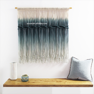 Vert Bleu Teinture Macramé Tenture Murale Tissé À La Main Boho Macramé <span class=keywords><strong>Mural</strong></span> DIY pour La Maison Hôtel Restaurant Décor - Product Image 4