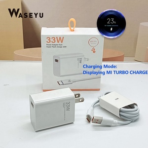ชุดอุปกรณ์ชาร์จไฟ 2 in 1 แบบ EU US พร้อมปลั๊ก USB กำลังไฟ 33W ชาร์จเร็วสำหรับใช้ในบ้าน พร้อมสาย USB Type-C แบบ PVC 2.4A สำหรับ <span class=keywords><strong>Xiaomi</strong></span> Redmi <span class=keywords><strong>Mi</strong></span> 17 Pro Max - Product Image 3