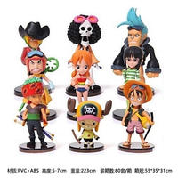 Figurines d'action WCF Anime en vogue : Ensemble complet Luffy, Zoro, Nami en PVC – Modèle de collection et ornement de voiture pour les 14 ans et plus