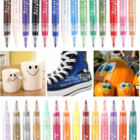 Ensemble de stylos marqueurs d'art 24 couleurs non toxiques non effaçables Vente directe d'usine Tube de stylo acrylique transparent pour peinture d'art couleur