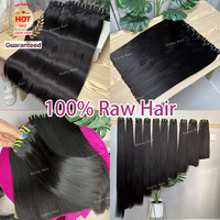 Paquete de Cabello Humano Virgen Birmano Crudo Sin Procesar, Natural de un Solo Donante. Cabello Virgen Camboyano 100% con Cutícula Alineada, Crudo Sin Procesar