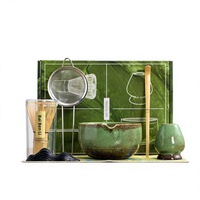 Service à thé matcha en céramique de style moyen-oriental, 7 pièces, avec glaçure de four, assortiment de couleurs, boîte de 100 pièces, outils de présentation portables, pour l'exportation