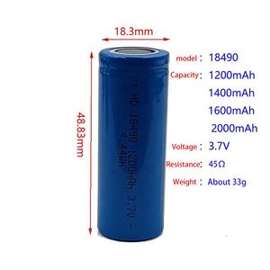 뜨거운 판매 좋은 품질의 리튬 이온 <span class=keywords><strong>18490</strong></span> 2000mah <span class=keywords><strong>3.7V</strong></span> 셀 충전식 배터리 - Product Image 2