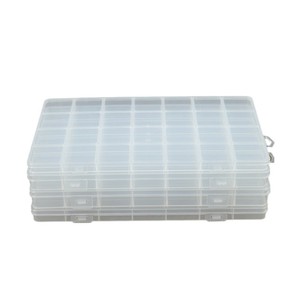 Transparent Plastic Storage Box 28 Grids Rectangle Covered For Nail Art Supplies Desktop Organizing Case - Product Image 5