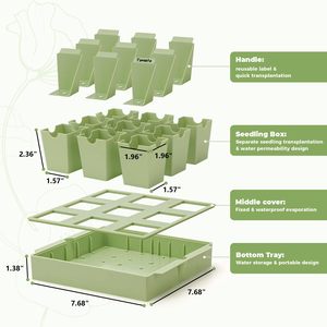 Bandeja <span class=keywords><strong>de</strong></span> germinación para semillas, kit <span class=keywords><strong>de</strong></span> germinación <span class=keywords><strong>de</strong></span> doble propósito con asas para trasplantar y etiquetar, 9 compartimentos profundos <span class=keywords><strong>de</strong></span> 2.3 celdas, extra gruesa y reutilizable - Product Image 3