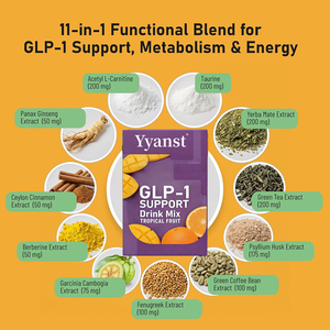 Mezcla de bebida de alta calidad con GLP-1, L-Carnitina y Berberina - Compatible con dieta cetogénica, apoyo al apetito y al metabolismo, sabor a frutas tropicales - Product Image 4
