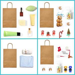 SenAng07 Custom Flexo Printed Eco-friendly Recyclable Kraft <b>Gift</b> Shopping Paper <b>Bag</b> for Promotion Supermarket & Exhibition - Product Image 2