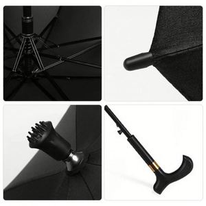 Parapluie de marche coupe-vent de 30 pouces de haute qualité avec canne intégrée pour la randonnée et l'aide à la marche – Vente en gros - Product Image 4