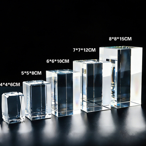 Bloc de cristal K9 transparent de qualité supérieure pour gravure, en forme de cube, pour presse-papiers, vente en gros Small Bridge Crystal - Product Image 1