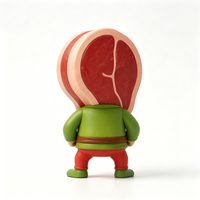 Figurine d'action personnalisée en PVC en forme de steak, jouet d'art créatif de collection, cadeau promotionnel, souvenir de fête, décoration