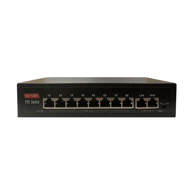 Lowest Cost 8 Port +2 Uplink 10/100Mbps 30W SCM Output 10 Port 135W Built-in High Power PoE Switch 52V IEEE802.3af/at