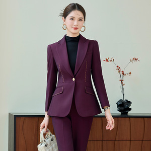 Women's Suit <b>Set</b> Polyester Worsted Full Sleeve Anti-Wrinkle <b>Office</b> Lady Style - Product Image 4