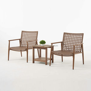 Ensemble de canapés de jardin contemporains 3 pièces - <span class=keywords><strong>Chaise</strong></span> et <span class=keywords><strong>table</strong></span> en rotin élégants et modernes pour <span class=keywords><strong>balcon</strong></span> et espace intérieur-extérieur - Product Image 6