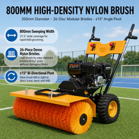 Balayeuse à moteur pour gazon artificiel avec une largeur de balayage de 800 mm et un moteur à essence de 6,5 CV