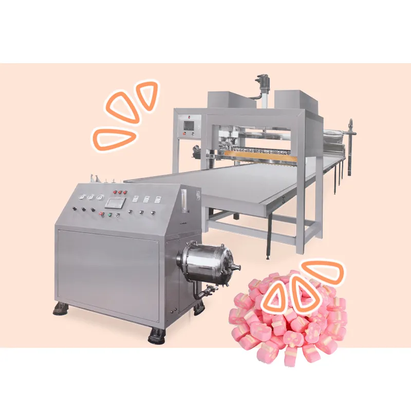 अत्याधुनिक डिजाइन उच्च स्वचालन बिक्री के लिए कार्टून आकार मार्शमैलो उत्पादन लाइन के लिए वाणिज्यिक कॉटन कैंडी मशीन का उपयोग करता है