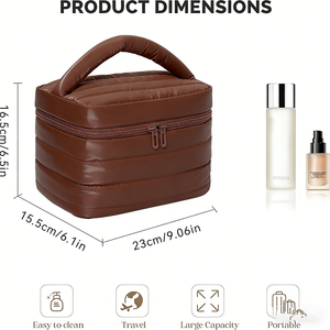 Милая объемная косметичка для женщин, большая портативная водонепроницаемая сумка для туалетных принадлежностей, дорожный органайзер для макияжа с ручкой - Product Image 5