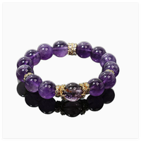 Bracelet en améthyste naturelle d'Uruguay pour femmes, chaîne de main violette bolivienne