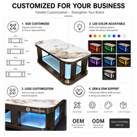 Bar lumineux LED, table et chaises mobiles pour fêtes, table à cocktails lumineuse de luxe, structure en acier inoxydable pour club VIP