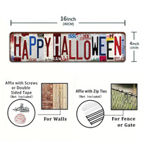 Halloween Flache Metallbuchstaben 2D-Druck Gruseliges Horror-Zitat Wanddekoration für Bar Männerhöhle Innenbereich Hängende Verzierung