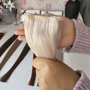Extension per <span class=keywords><strong>Capelli</strong></span> con Nastro Adesivo Lungo Genius, Extension di <span class=keywords><strong>Capelli</strong></span> Umani con Nastro Invisibile, Doppio Filamento, Colore <span class=keywords><strong>Biondo</strong></span> <span class=keywords><strong>Cenere</strong></span> - Product Image 2