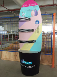 Support d'affichage cosmétique en carton personnalisé pour la vente au détail de parfums, de rouges à lèvres, de cils, support de sol en métal, organisateur de maquillage en carton ondulé - Product Image 2